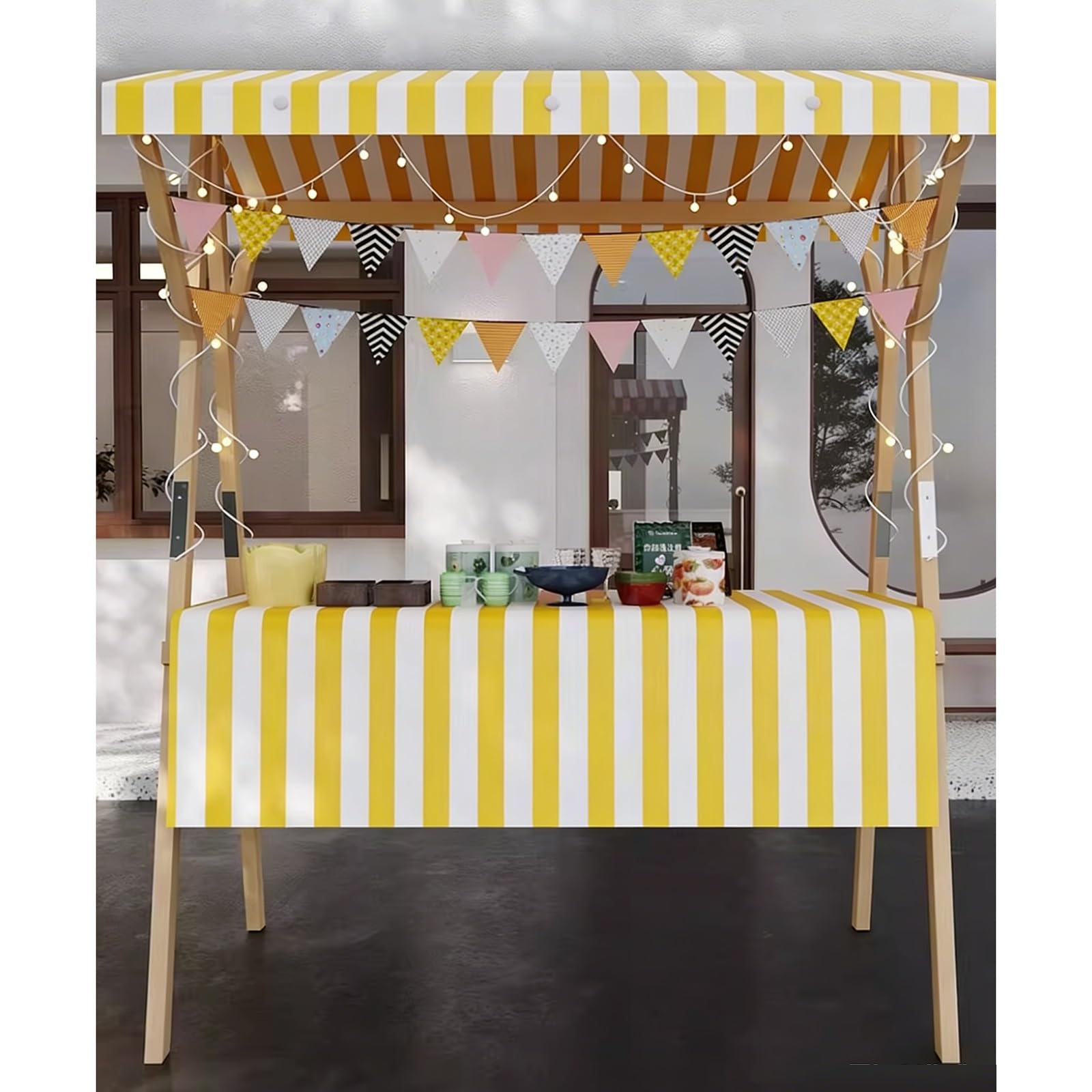 Stand de marché pliable en bois auvent chariot nourriture portable de rue