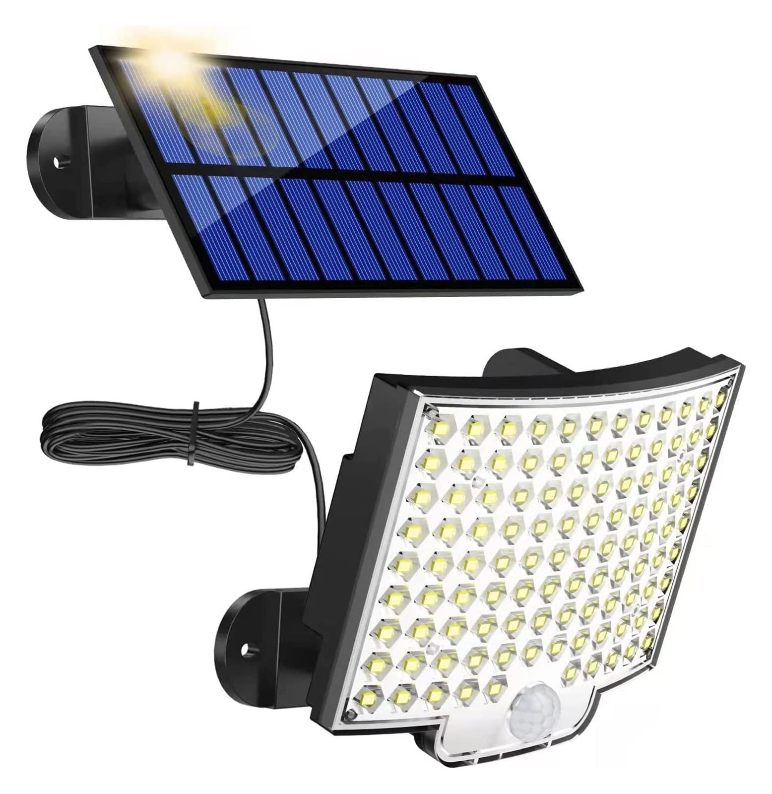 Sensor de movimiento súper brillante en lámpara dividida solar de 106 led ip65 7