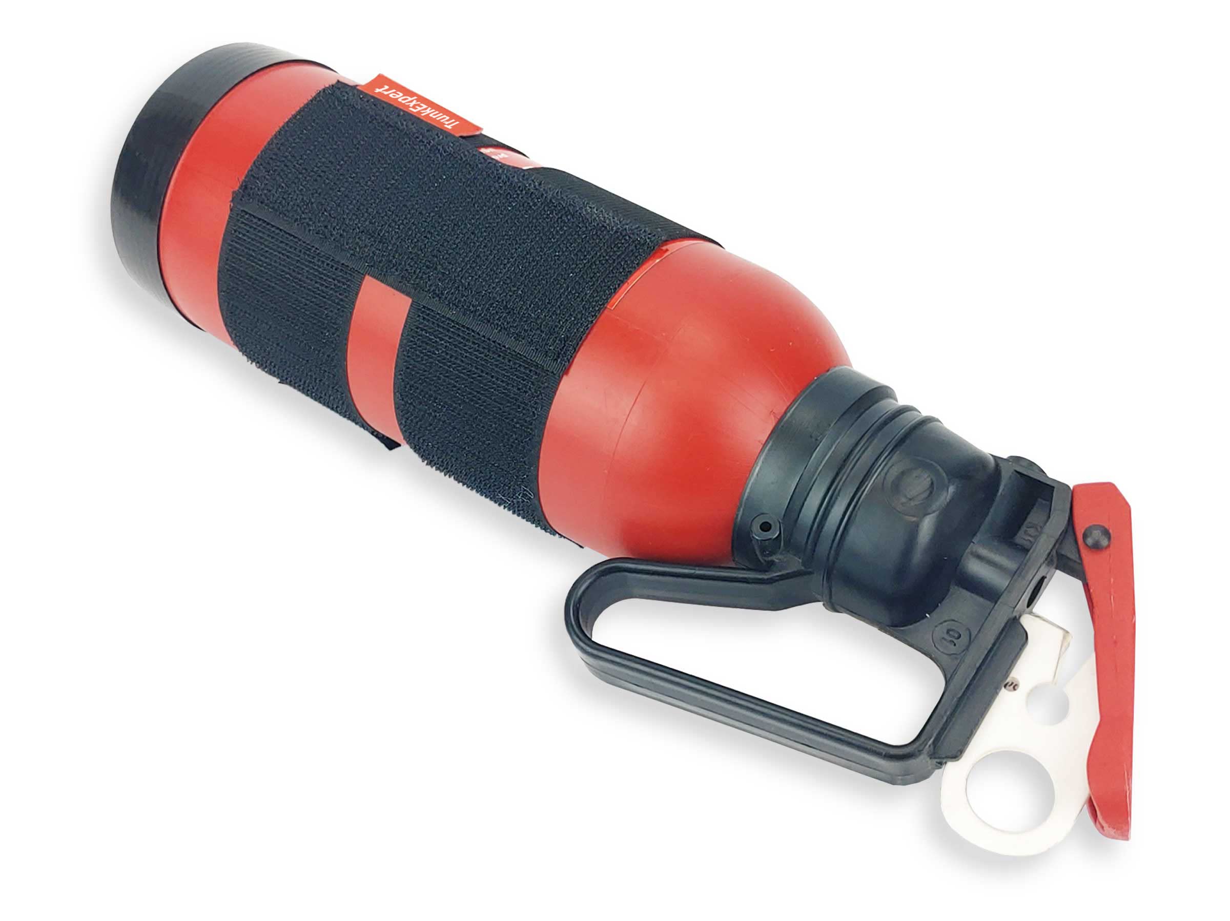 Uchwyt na Gaśnicę Samochodową Organizer Ochrona Przeciwpożarowa Bezpieczny Transport Gaśnicy Prosty Montaż Uniwersalny Dł. 38-42 cm Wys. 12 cm Zapięcie na Rzep