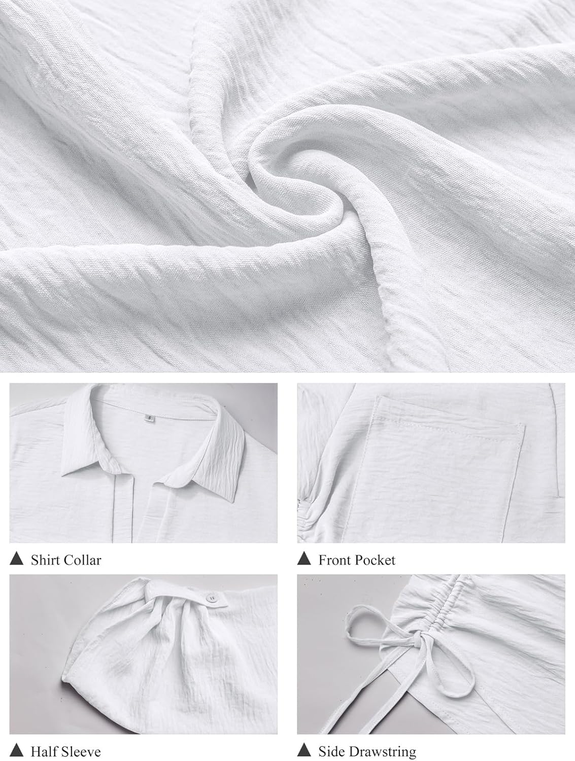 Women Swimsuit Coverup Bathing Suit Cover Ups for Swimwear Swim Summer Bikini Beachwear Drawstring Beach Dress Shirt - Image 5