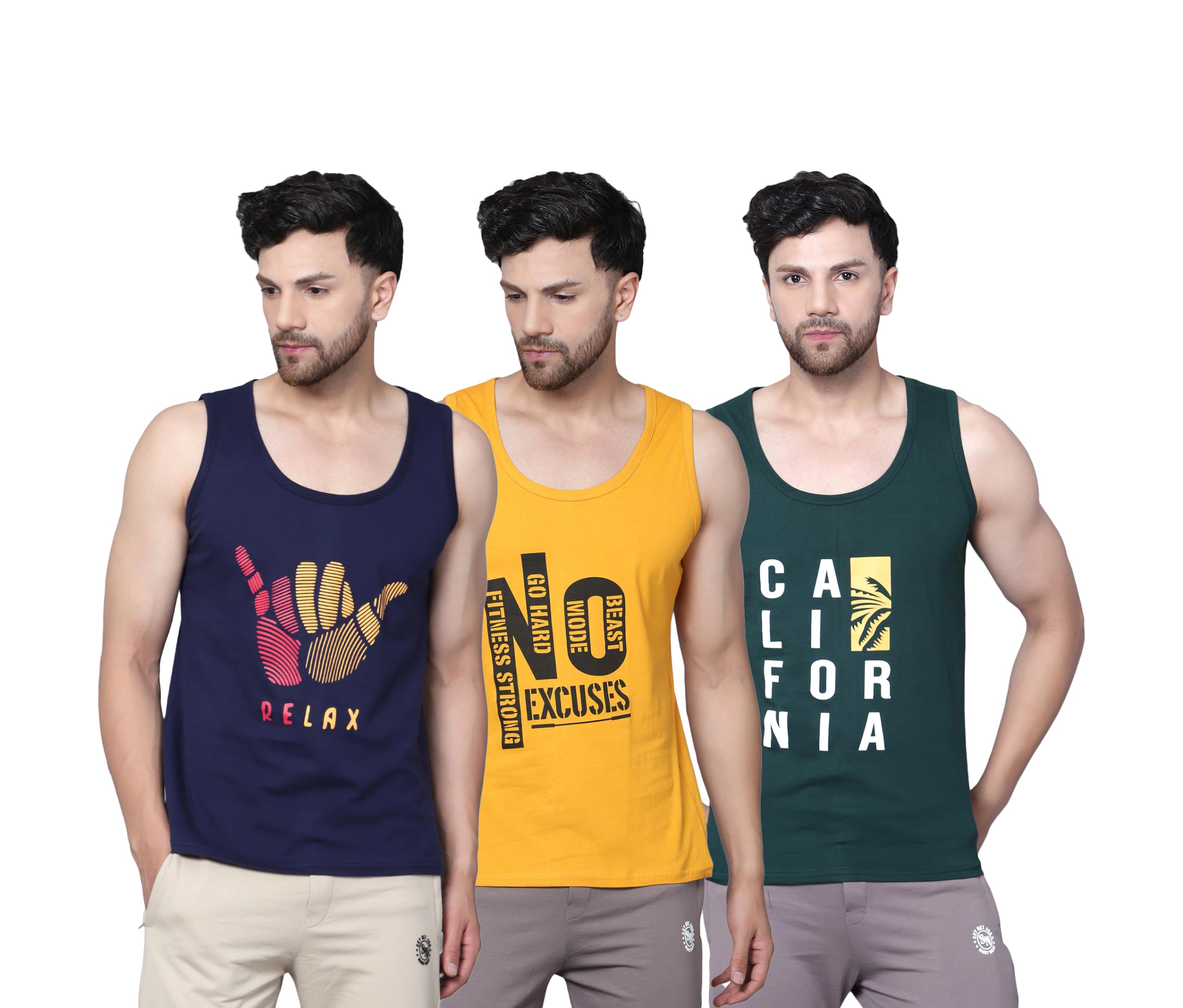 Designer Men Vest Versatile Cotton Sando/Baniyan/Ganji for Boys - Perfect for Gym Workouts, Vacations, and Beaches