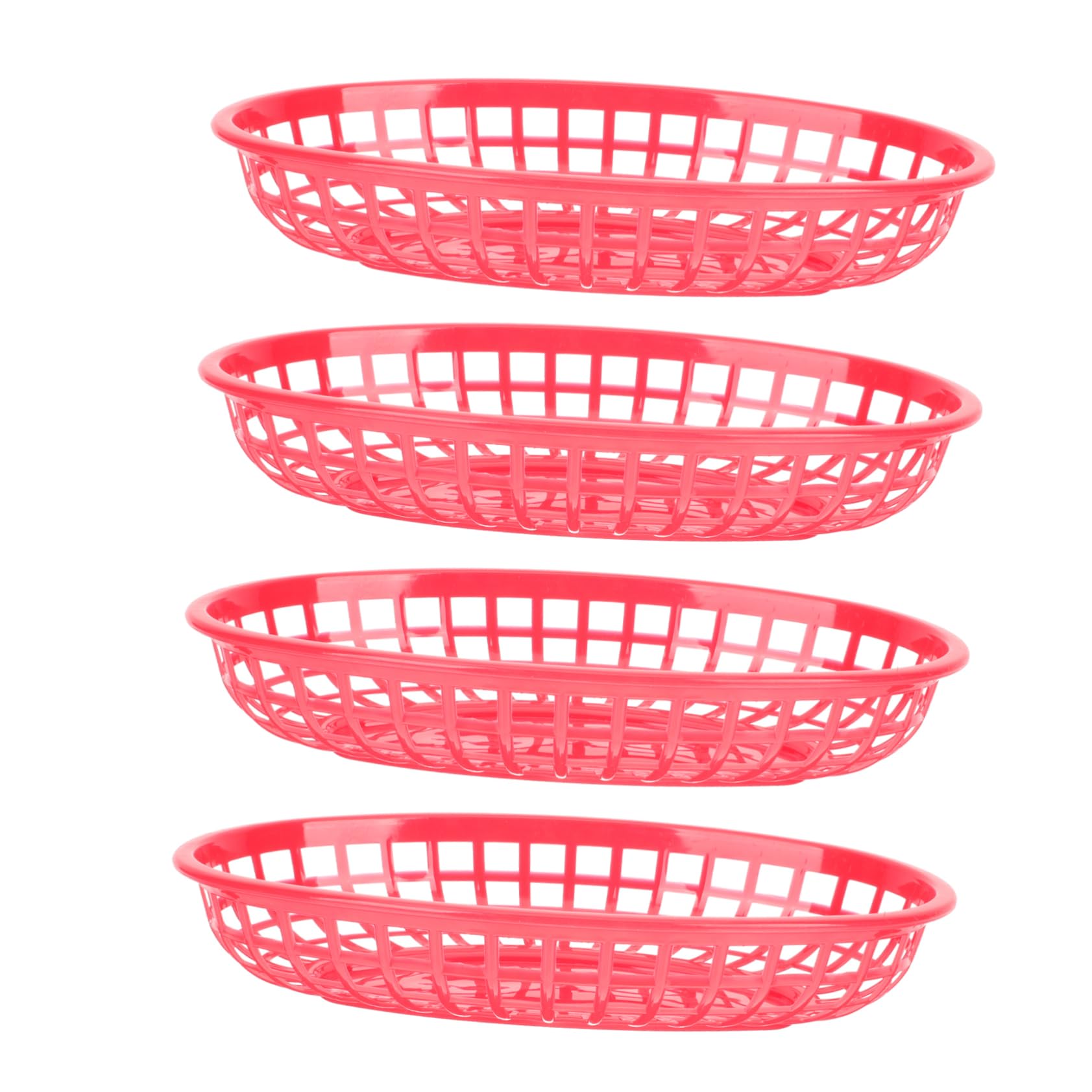 Garneck 4pcs French Fries Hamburger Basket Veggie Platter Living Room Fruit Basket Snacks Baskets Chips Baskets Bushel Basket Ktv Snacks Basket Serving Baskets Food Containers Red Plastic