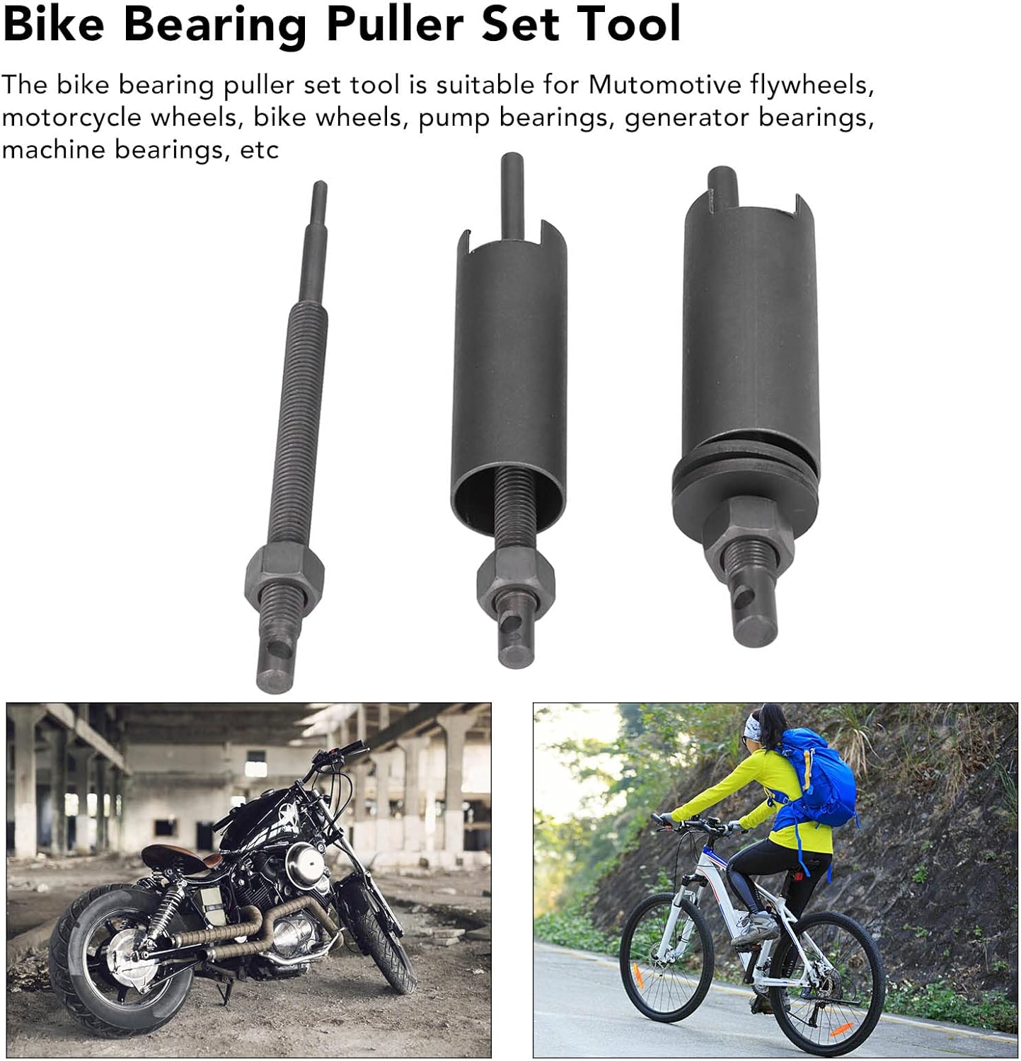 Inner Bearing Extractor Set, Bearing Pullers Inner Bearing Extractor Kit, Bike Bearing Puller, Steel Material Wearable Motorcycle Internal Bearing Puller Tool for Machine Bearings