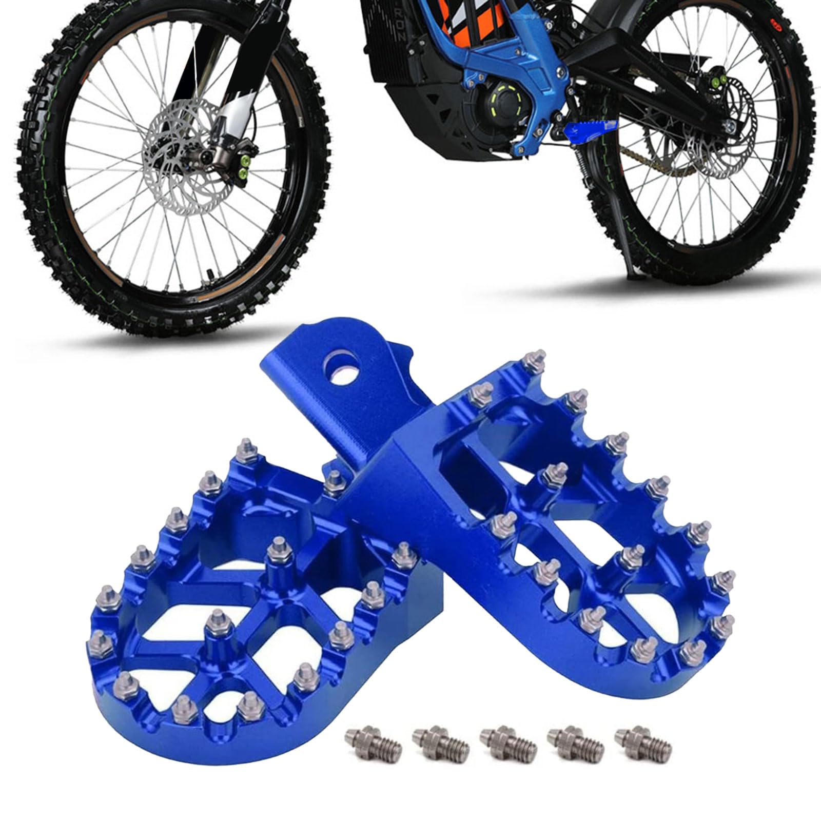 Podnóżki motocyklowe szersze podnóżki CNC do Surron LBX MX4 niebieskie | do Surron LBX do Talaria Sting MX3/R MX4 do Talaria X3 XXX, Electric Dirt Bike, Dirt Bike, zastosowanie terenowe, Podnóżki