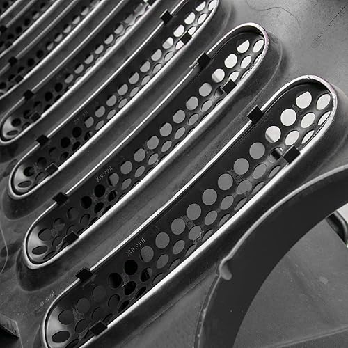 Miniatura 4 de Versión de actualización Rejilla de clip Rejilla frontal de malla Insertos para Jeep Wrangler 2007-2017 (negro)