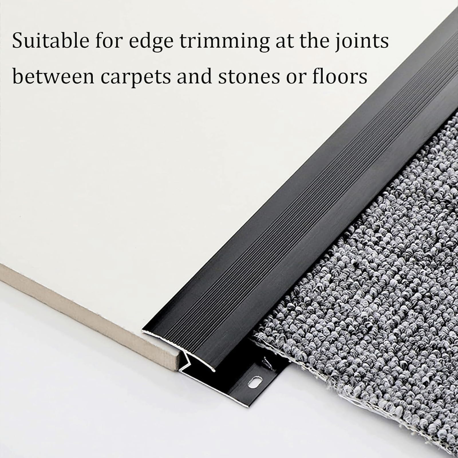 Tira de transición de Piso en Forma de Z, Tira de umbral de Alfombra a baldosa/Laminado/Madera, Borde Protector Recortable de aleación de Aluminio