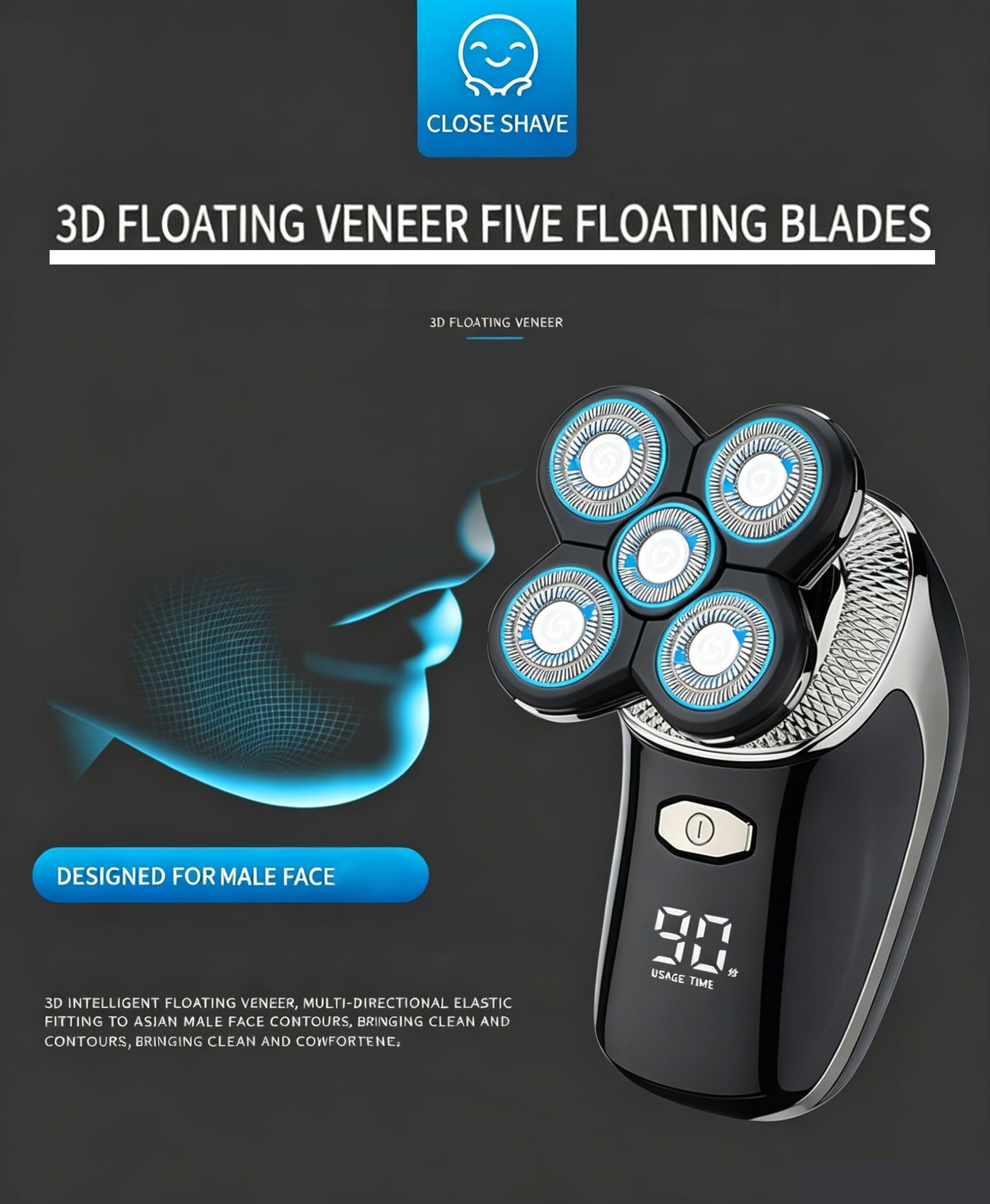 Bennii Rasoio Corpo, Bennii Butt Shaver Pro Corpo, Ricarica Impermeabile a 360°, Con Rifinitore per Peli Del Naso, Benniirasoio Intimo Testa Ecorpo, Portatile E Adatto per Viaggi Piacere
