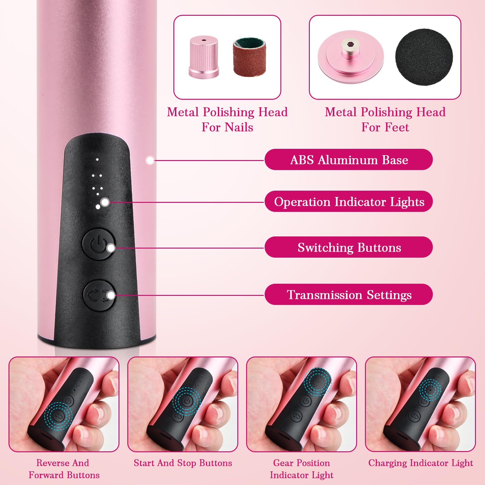 2 in 1 Lima Electrica Pies Durezas con 30 Almohadillas de Repuesto, 6 Velocidades Recargable Pedicura Electrico, Quita Callos Profesional, Foot File, Eliminar Durezas y Callos