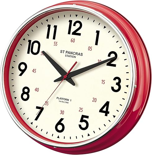 Miniatura 7 de Reloj de pared de metal de 12.4 pulgadas, estilo campestre, retro, vintage, clásico, silencioso, sin tictac, fácil de leer para sala de estar,