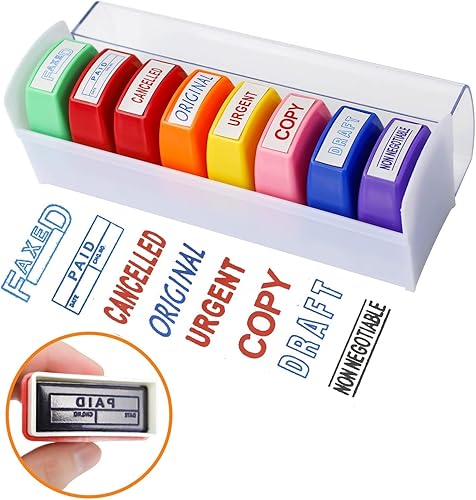 Juego de 8 sellos de oficina autoentintados para copias aprobadas, copias completadas, escaneadas por fax, sello de goma, sello de mensaje, cuenta, Juego de 8 sellos de oficina autoentintados para copias aprobadas, copias completadas, escaneadas por fax, sello de goma, sello de mensaje, cuenta,