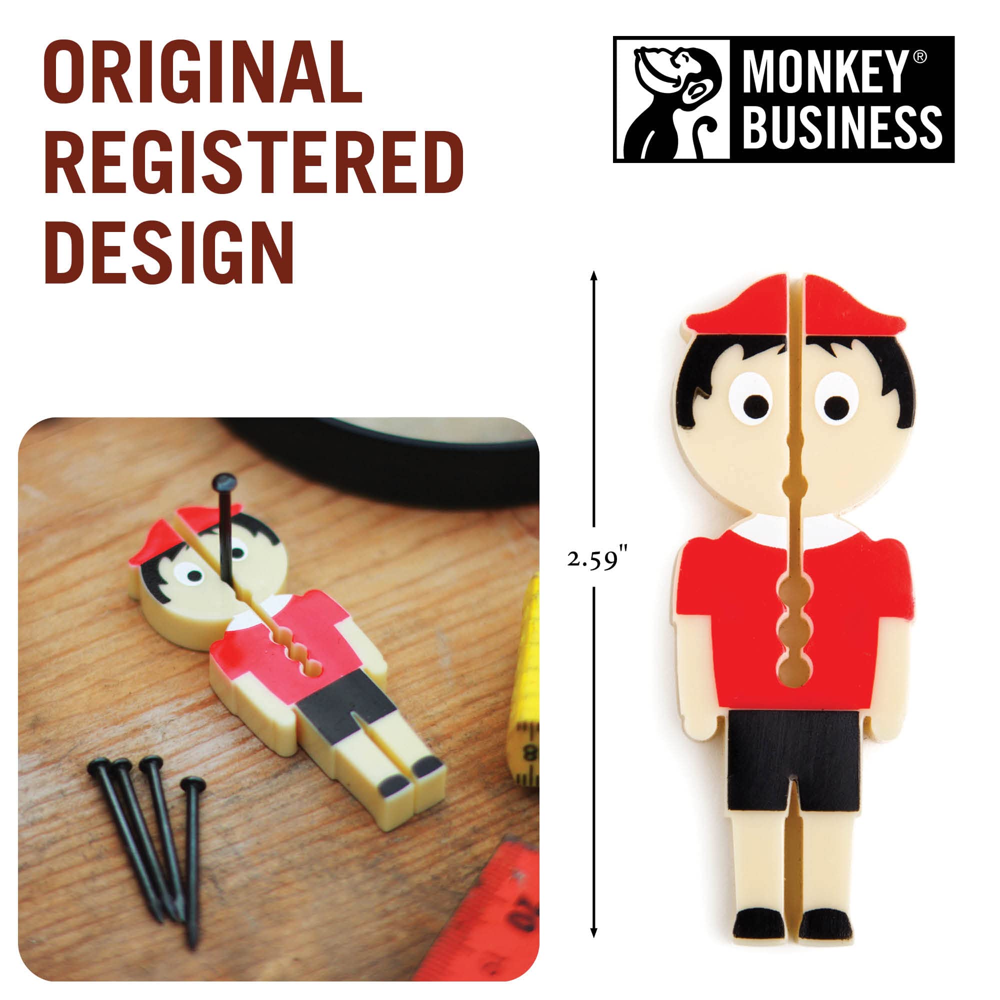 Monkey Business mb947 6,5 x 2,5 x 0,8 cm uñas It Martillo Dedo Saver – Multicolor