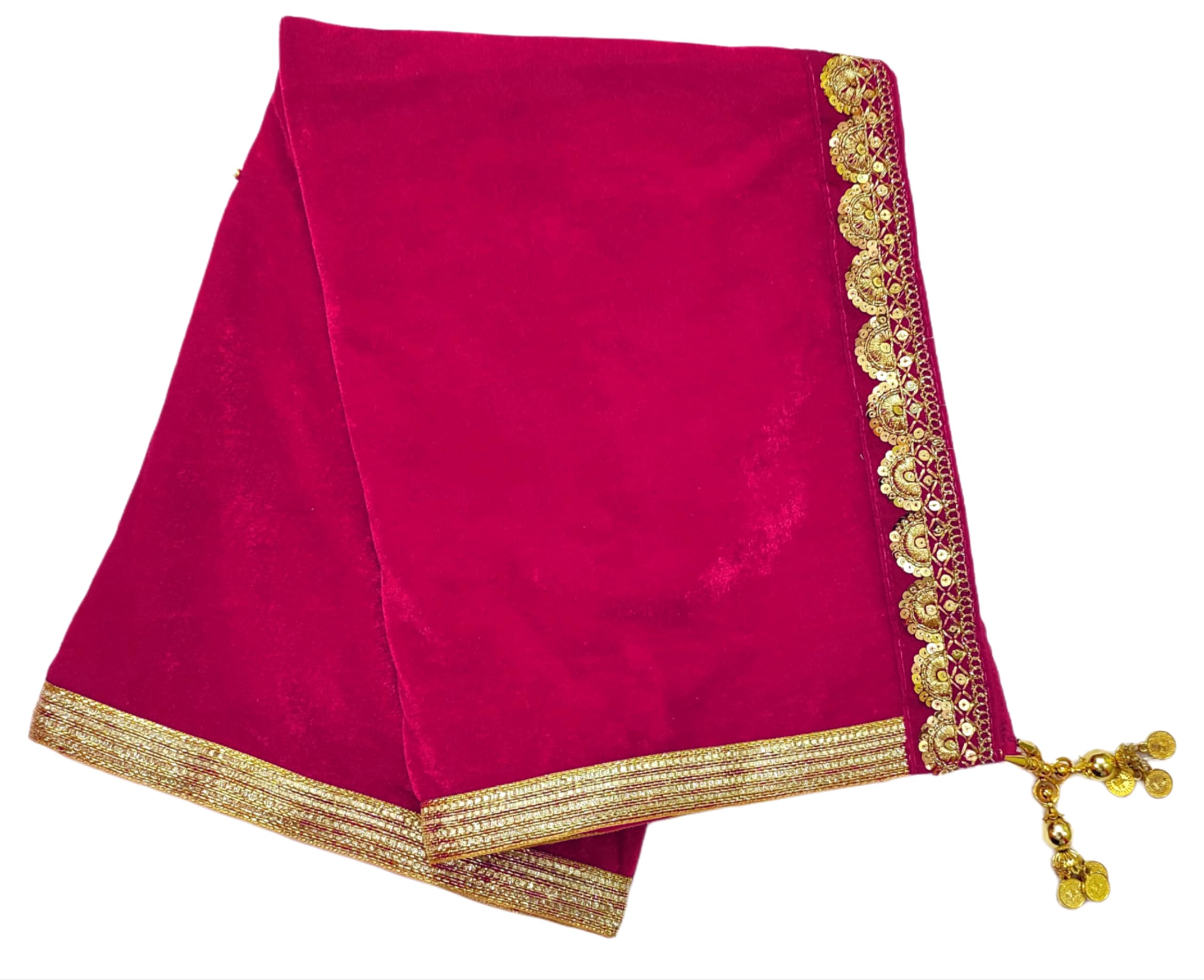 navti creations Men's Pink (Raani) Stall Dupatta in velvet for Kurta/Sherwani/Achkan/Suit (2.25m) Pack of 1-picture-13