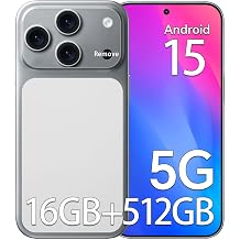S17PM 5G Unlocked Cell Phone, Android 15 Smartphone, 6.9" HD Display, 16GB RAM + 512GB Storage, Snapdragon 888, 104MP+32MP Camera, 5000mAh Long Battery Life, Dual SIM, GPS, WiFi