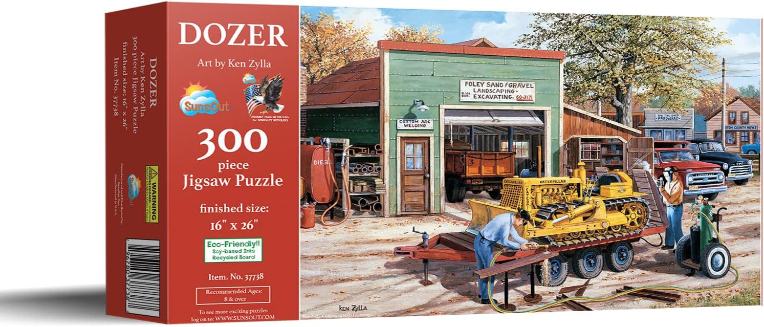 SUNSOUT INC - Dozer - 300 pc Jigsaw Puzzle by Artist: Ken Zylla - Finished Size 16" x 26" Vehicles - MPN# 37738