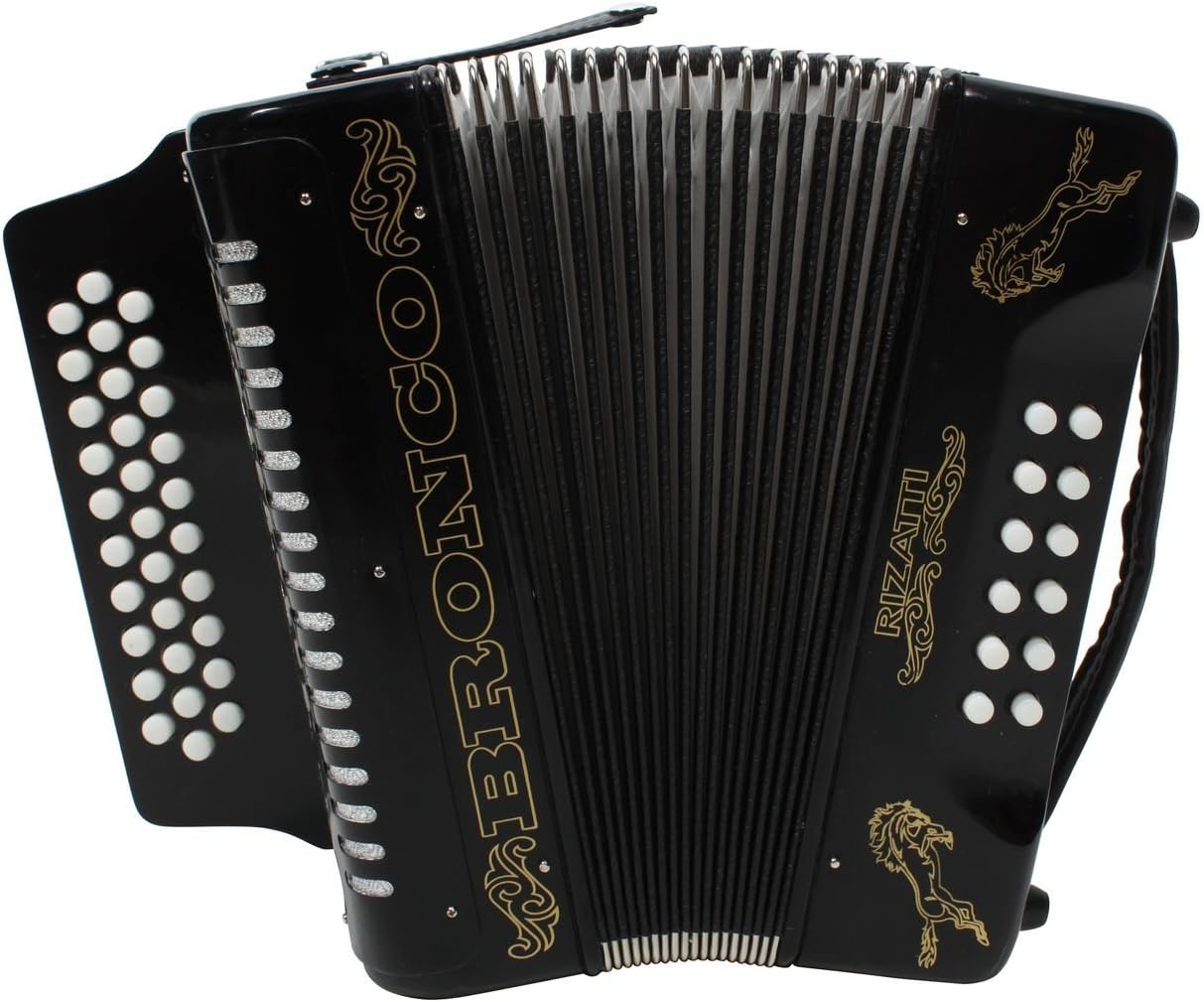 Rizatti Bronco RB31FB Diatonic Accordion - Black - Key F/Bb/Eb with Padded Bag