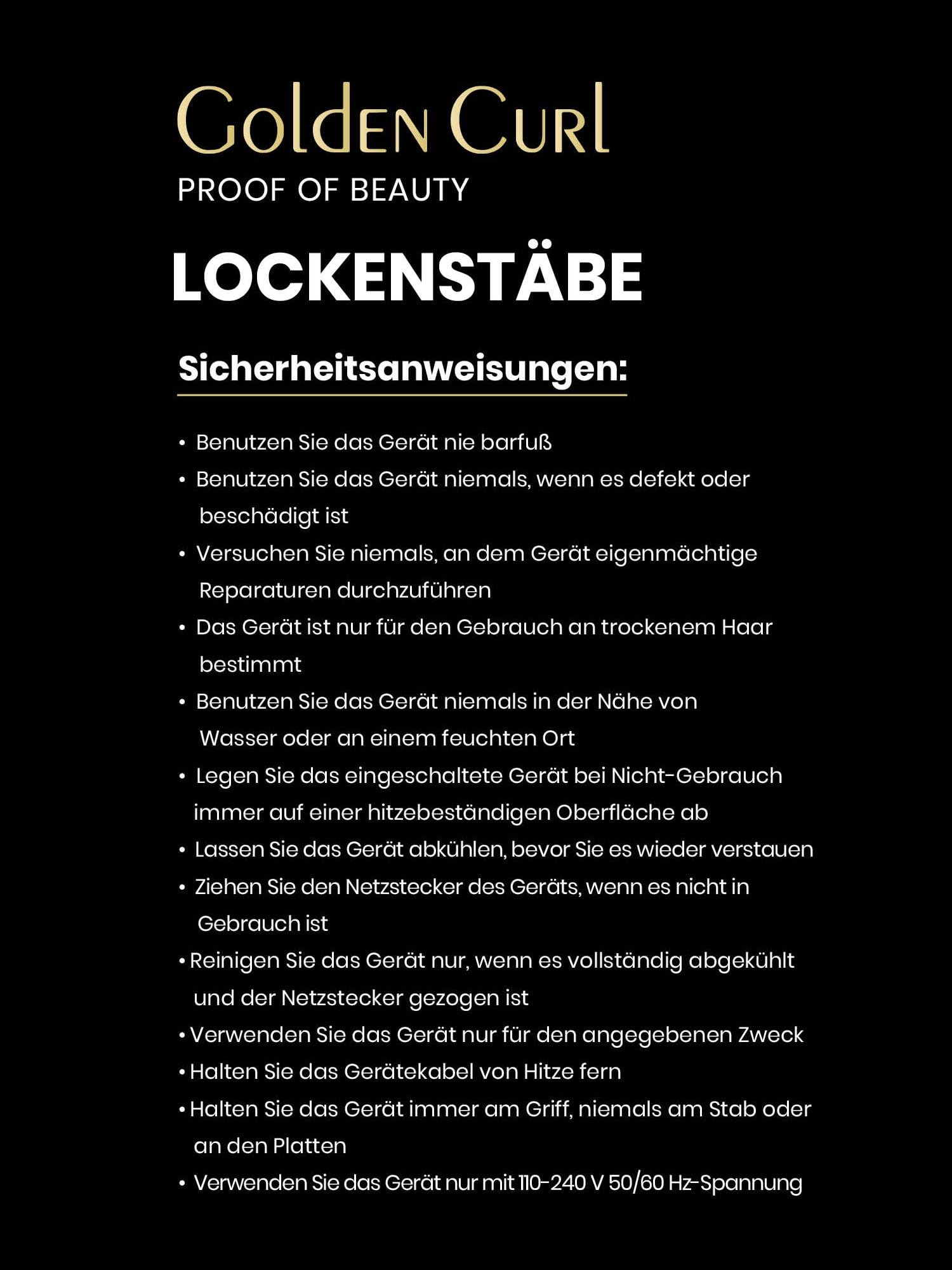 Lockenstab für Beach Waves, Müheloses Styling mit Salon-Ergebnis, Germany | traumhafte Profi-Lockeneisen, 5 Jahre Sorgenfreiheit, Curling Iron Locken Hair Curler für kurze & lange Haare (18mm-25mm)