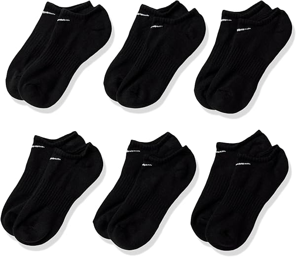 Nike Unisex Adult Everyday Cushioned Training No-Show Socks (6-Pack) | Mens and Womens