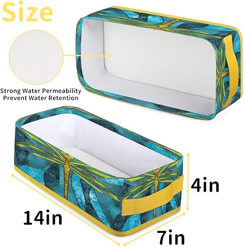 Miniatura 24 de Dragonfly - Cestas de inodoro doradas plegables para baño, organizador duradero y multiusos para cocina, sala de estar y armario () Libélula