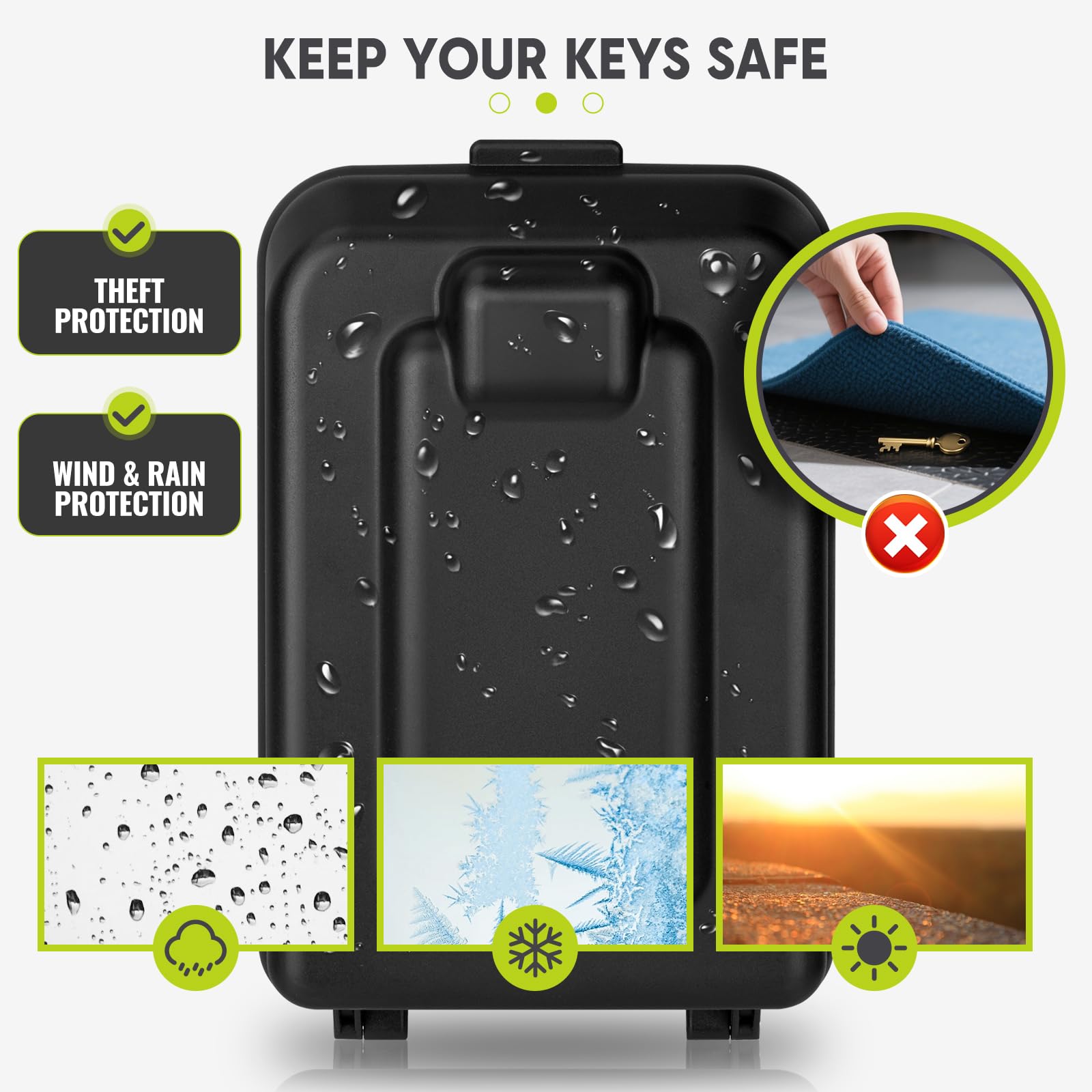 NEWIROVE Key Lock Box Outdoor Waterproof Key Safe Wall Mounted Large Key Box Police Approved Key Safe 12-Digit Combination Key Lock Box With Weatherproof Cover For Home Garage Office School,Grey - Image 4