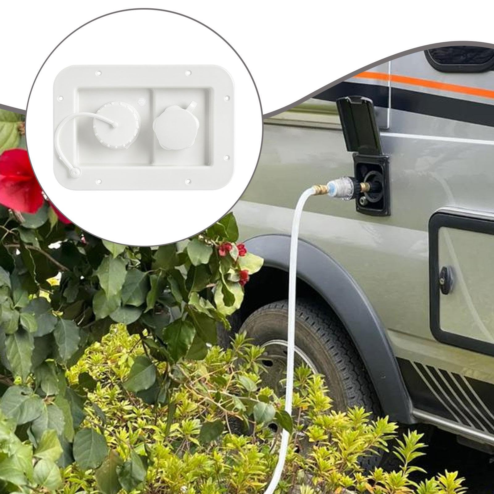 predolo Wohnmobil Wasseranschluss RV Stadtwasserfüllklappe Gravitationsfüllklappe Ersatzteile Zubehör Praktische Installation für Wohnmobil Urlaub Outdoor, Weiß
