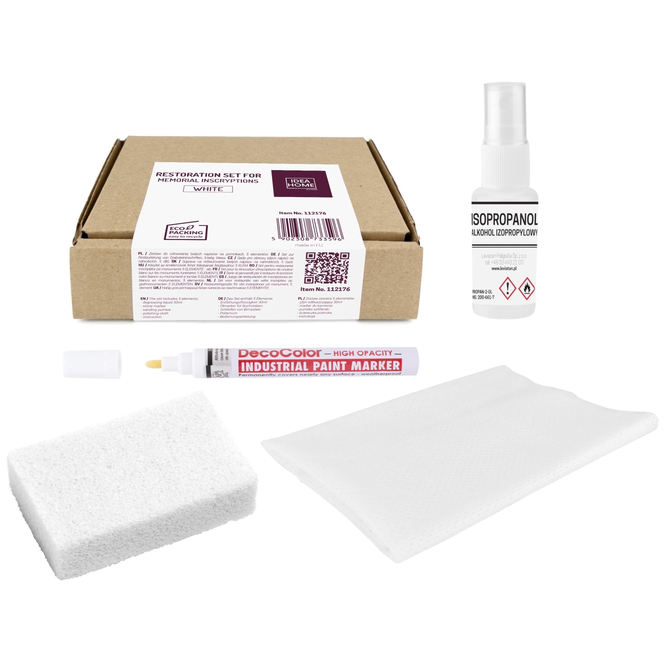 LEVIATAN Set for Restoration of Inscriptions on Tombstones, Gravestone Restoration Set, Inscription Restoration, Gravestone Restoration, Gravestone Inscription Renewal, Oil Marker White