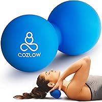 Cozlow Peanut Double Lacrosse Massage Ball - Cobalt Blue Trigger Point Roller for Deep Tissue Therapy, Myofascial Release & Muscle Pain Relief