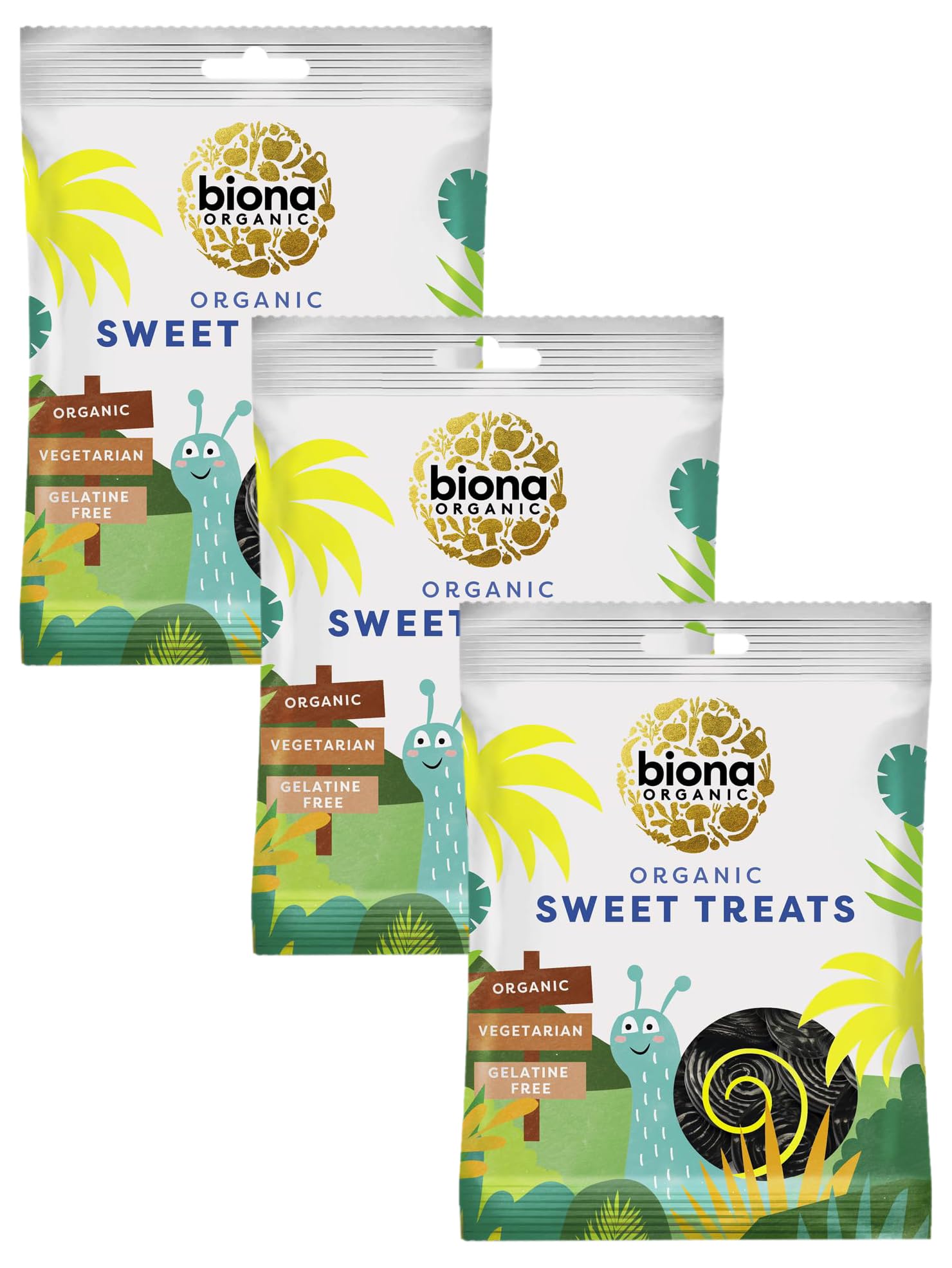 Biona Organic Licorice Spirals 75g (Pack of 3)