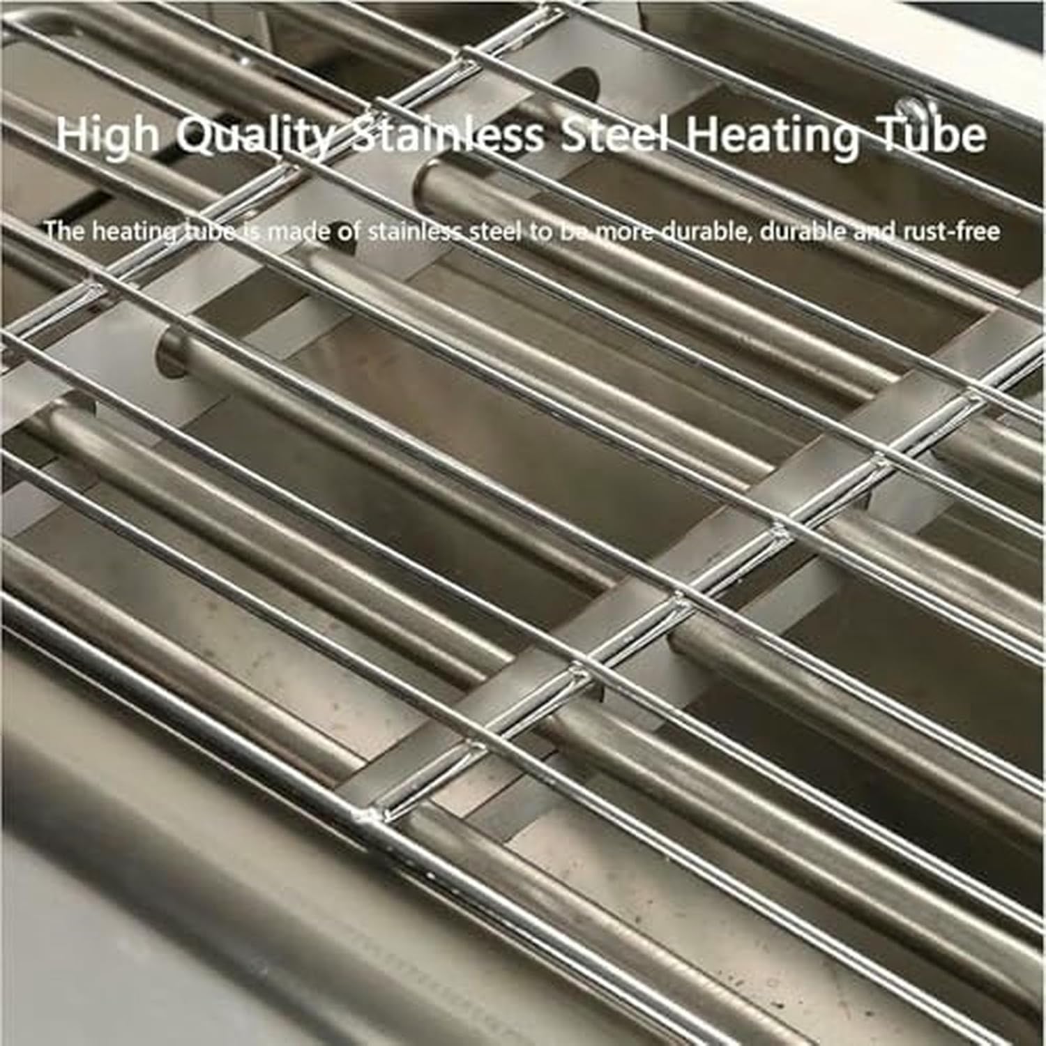 Commercial Countertop Stainless Steel Electric Oven, 3000W Smokeless Grill with Adjustable Temperature Control for Indoor Kebab Making (B)