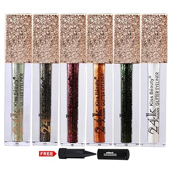Kiss Beauty 24K Golden Glitter Eyeliner-57133 with Adbeni Kajal