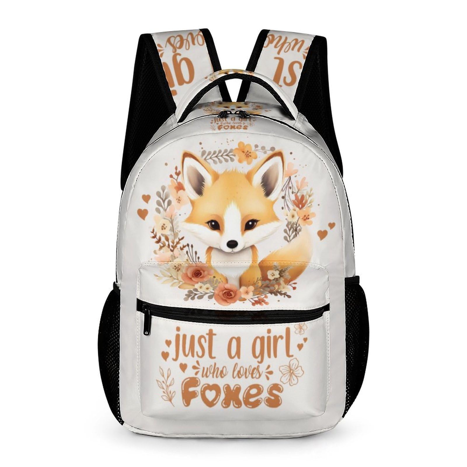 Homieblanket Fox Backpack for Kids Girls Boys School, 16 Inches Cute Foxes Theme Bookbag, Adjustable, Lightweight, Large Capacity, Daily Casual Use