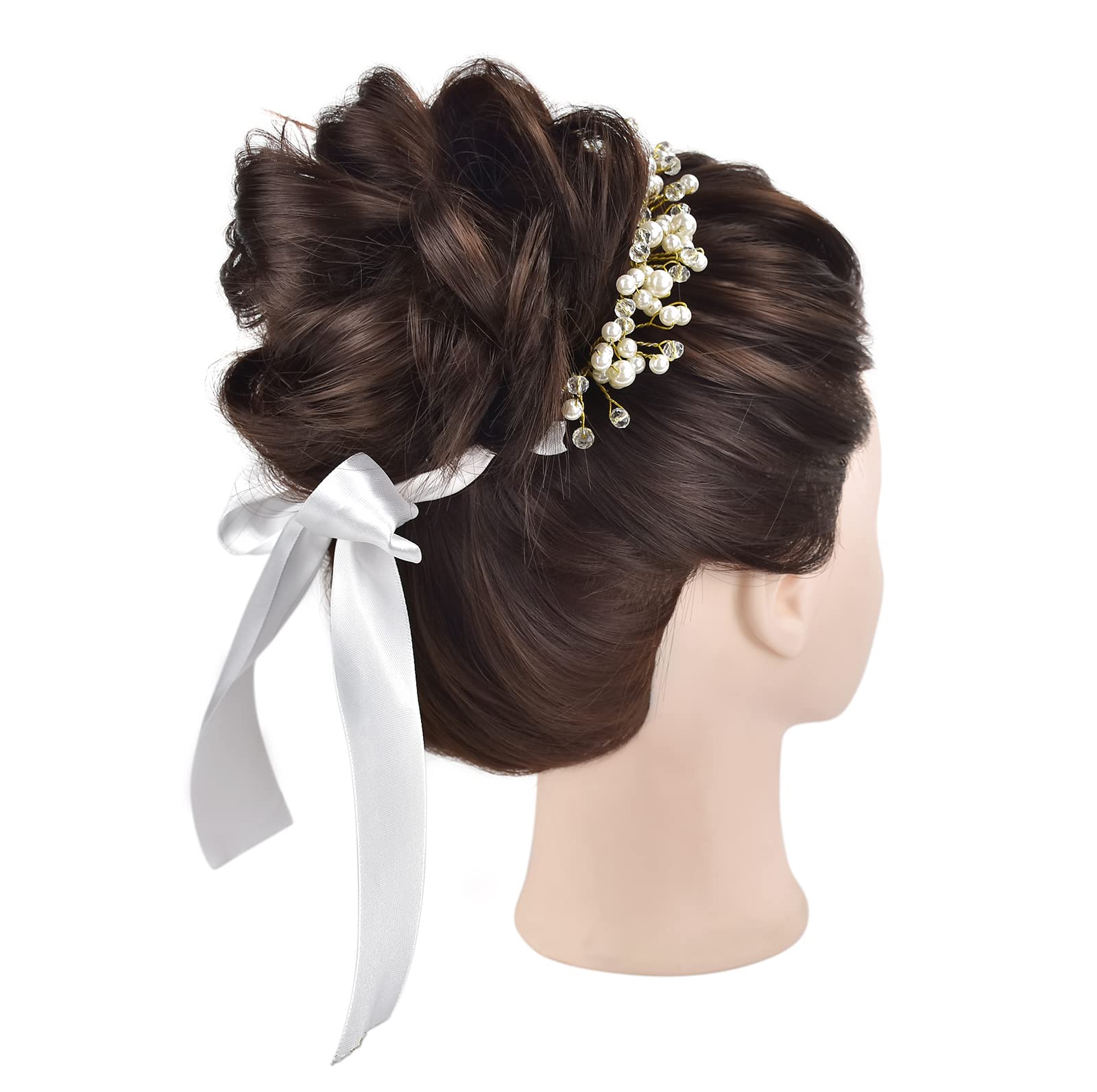 Testa di manichino con capelli sintetici per fare pratica con le acconciature, da 71,1 cm; morsetto incluso