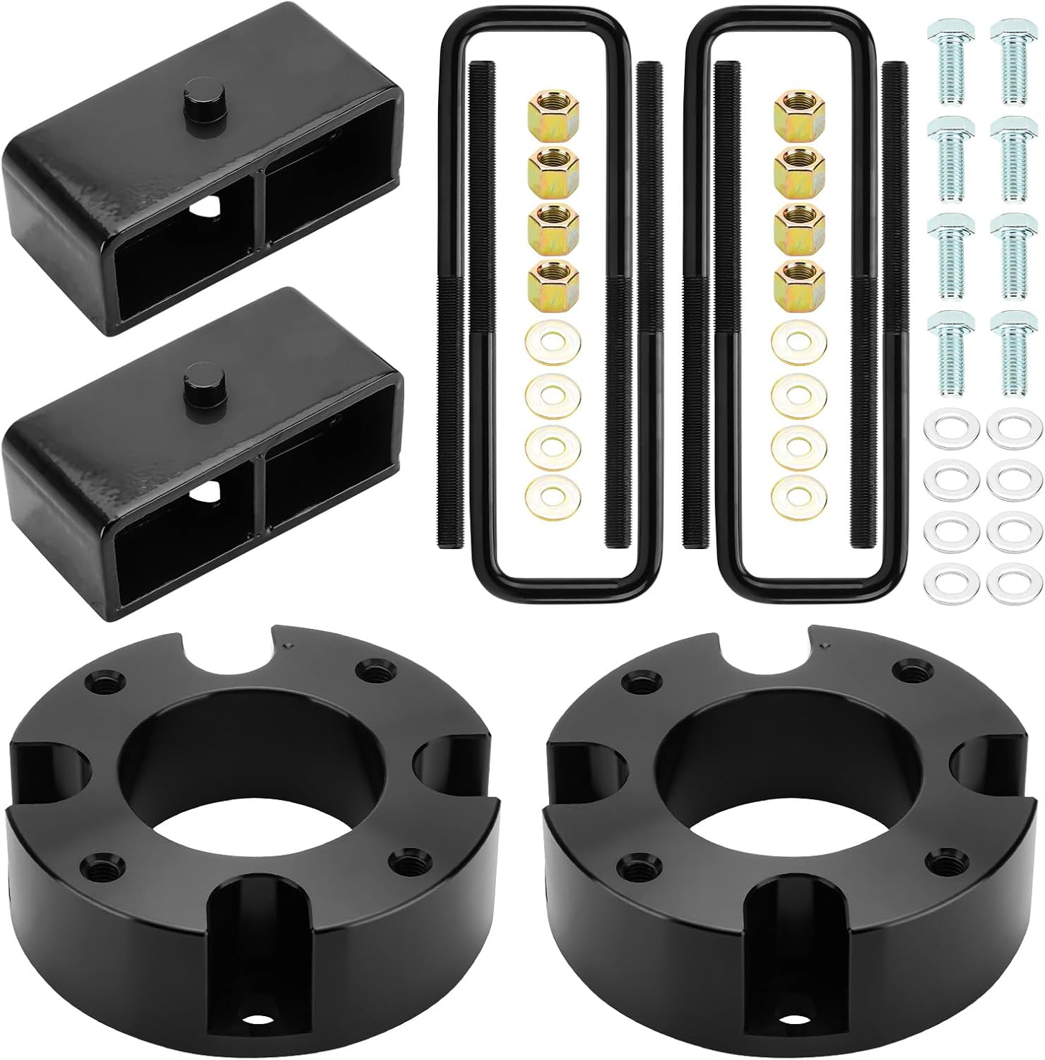 AEagle F3” & R2” Leveling Lift Kit for 2007-2021 Tundra(2WD 4WD), Front and Rear Forged Aluminum Strut Spacers
