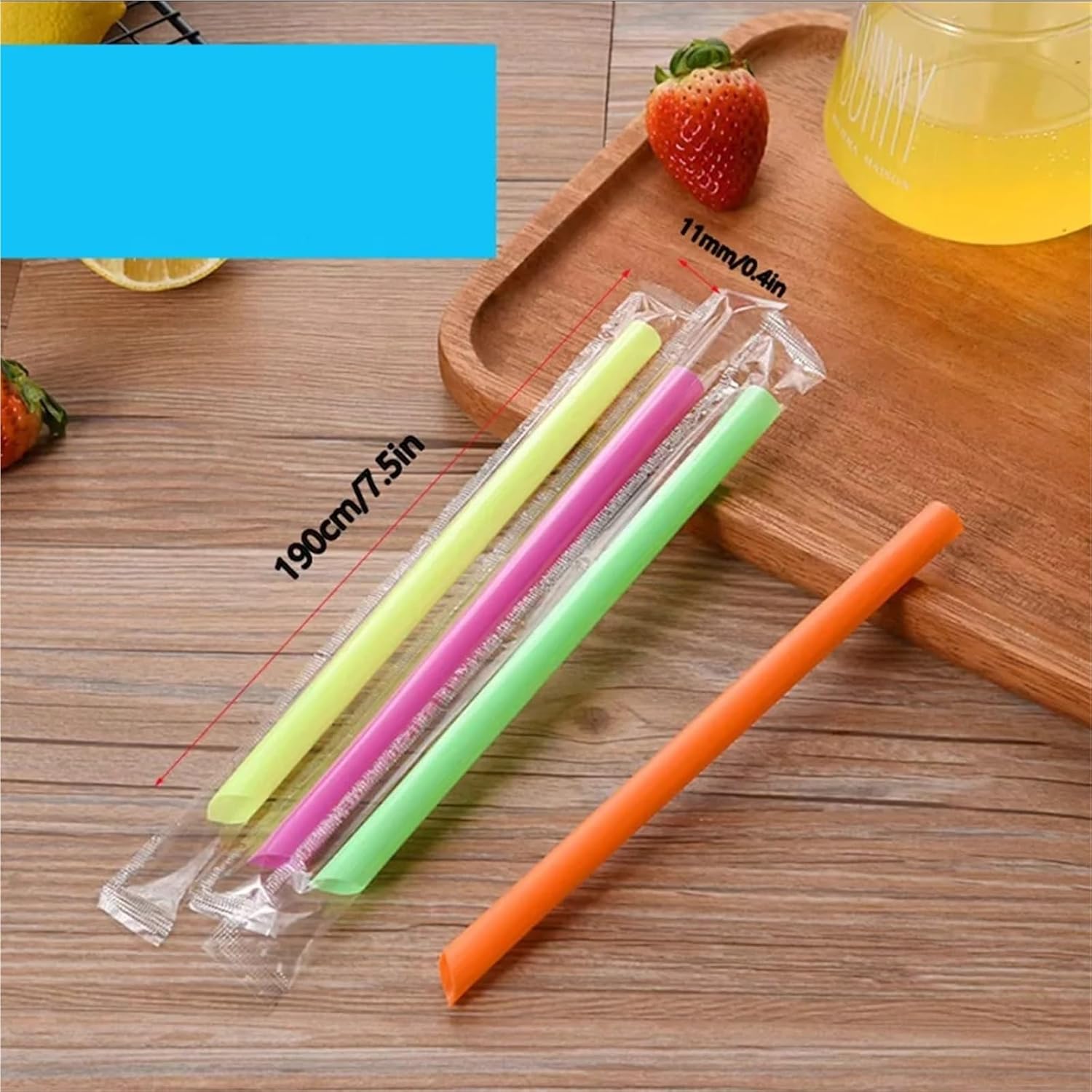 Plastic Straws 400-2400Pcs Color Big Straws Smoothie Bubble Boba Milk Tea Plastic Straw Bar Party Wedding Home Accessory(2400pcs)