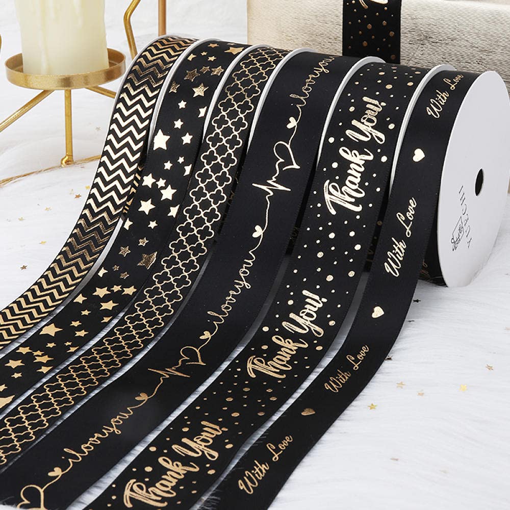 Ribbons For Gift Wrapping Ribbon For Fabric Satin Ribbons Wstążka Prezent Opakowania Wstążka Czarny Brązujący Prezent Dekoracyjny Wstążka Handmade Łuk Diy Materiału Wstążka-Brązownictwo
