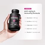 Resveratrol Supplements | 5-in-1 Advanced Formula with Vitamin C, Grape Seed Extract, Acai Berry & Green Tea Extract | Healthy Aging, Immune Support & Heart Health | Vegan & Non-GMO | 60 Capsules