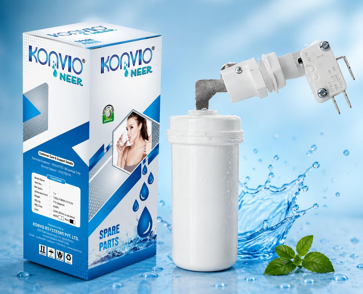 KONVIO NEER Water Purifier Float Valve with Auto Cut Off Switch (3