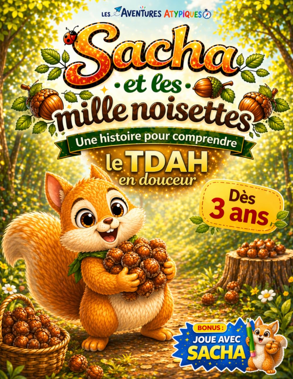 Sacha et les mille noisettes: Une histoire douce pour aider les enfants TDAH (hyperactivité, attention) à se comprendre dès 3 ans + Bonus