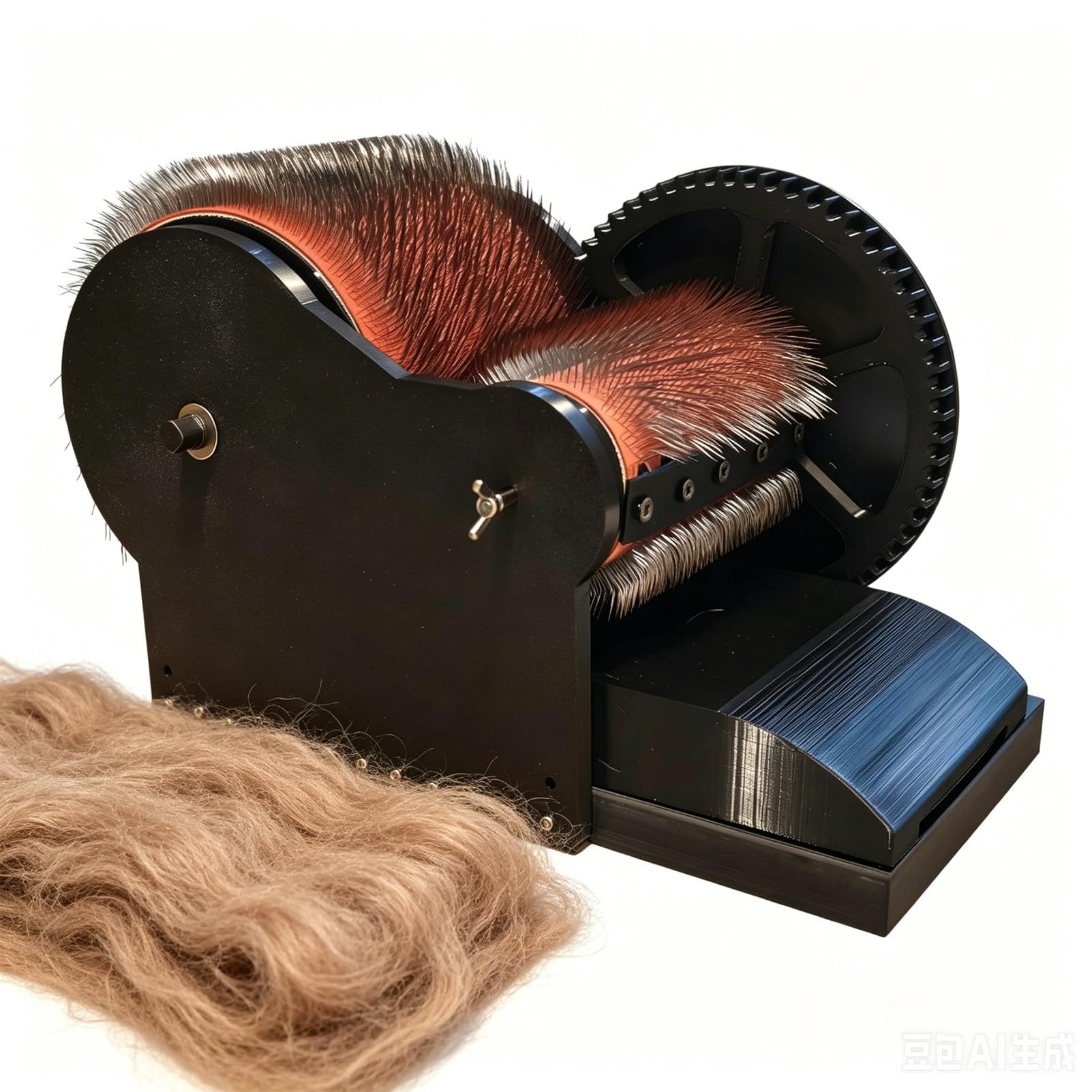DNEPEI Electric Drum Carder, Wool Fiber Carding Machine Handles Fabrics, Ribbons & Yarn – Adjustable Forward/Reverse Speed with Foot Pedal for Felting & Weaving