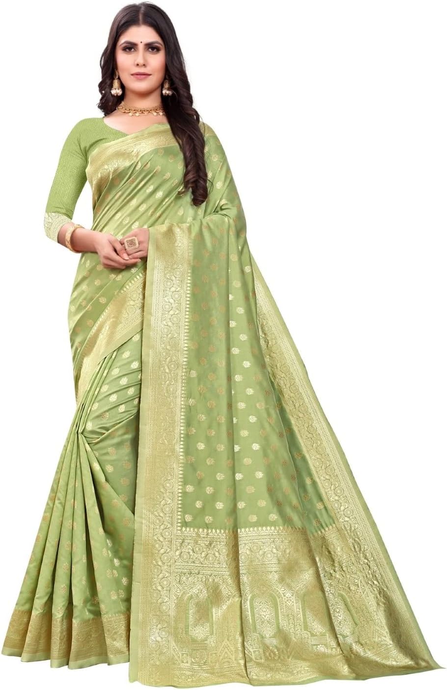 Women's Pure Kanjivaram Silk Saree Soft Design With Blouse Piece For Wedding (Pari124-51)