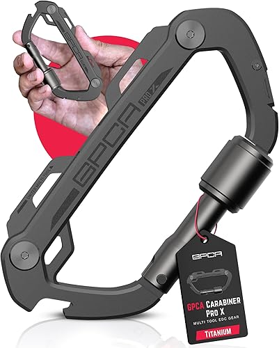 Miniatura 21 de GPCA Clip de mosquetón para llavero, organizador de llaves, llavero, soporte para llaves de automóvil, equipo EDC multiherramienta con abridor de