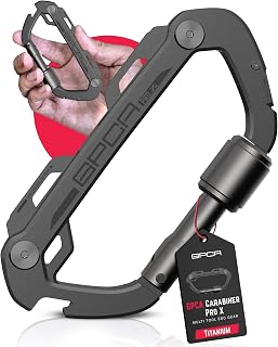 GPCA Multi-Tool Carabiner Clip D Ring Key Chain - Heavy Duty Key Clip for Keys, Small Carabiner Clip, Carabiner Heavy Duty, Keychain Clip, Keychain Organizer - Aluminum, Steel, Titanium Carabiners