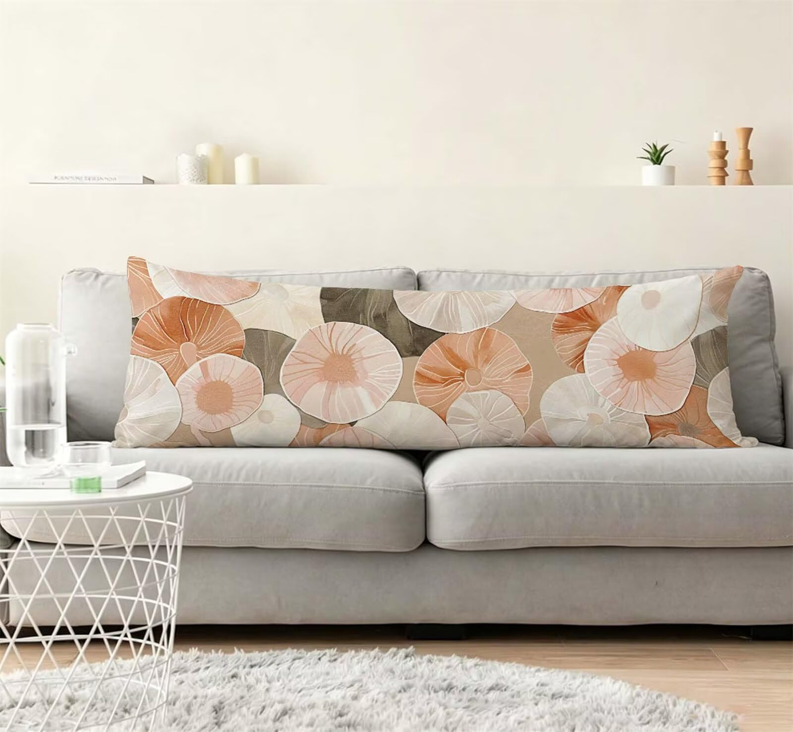 Fodera Cuscino 50 x 150 cm, Nordic-10 Lino Copricuscini Letto, | con Invisibile Cerniera, Morbida e Traspirante, per Biancheria da Letto, Divano, chi Dorme Sul Fianco Geometria-3 j-25