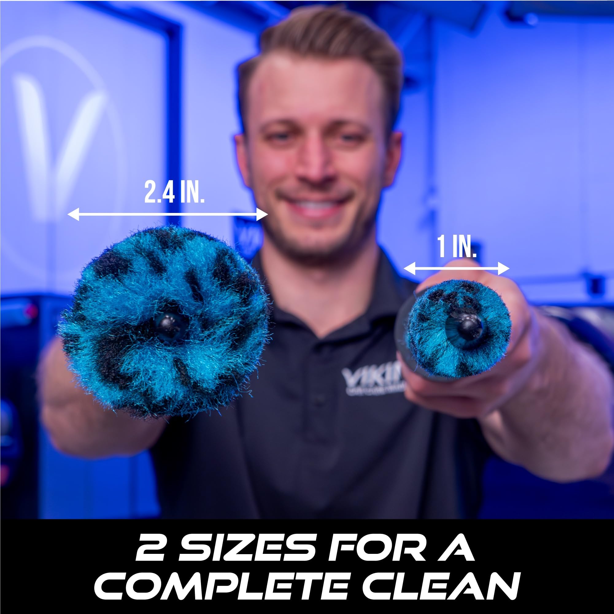 VIKING Radbürsten-Set, Radreiniger und Zylinderbürsten-Set, inklusive regulären und schlanken Durchmessern, 40,6 cm Länge, Blaugrün, 2 Stück