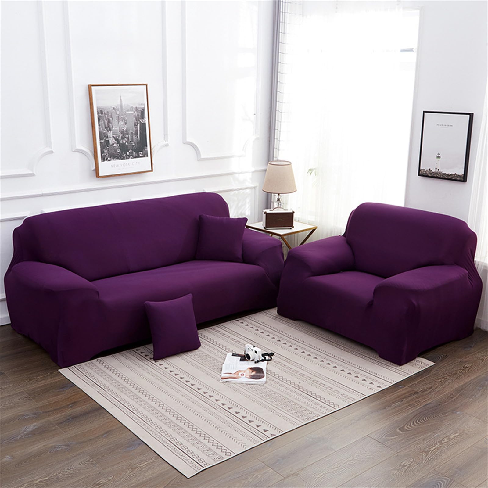 Housse de canapé pour enfants et chiens lavable en tissu élasthanne