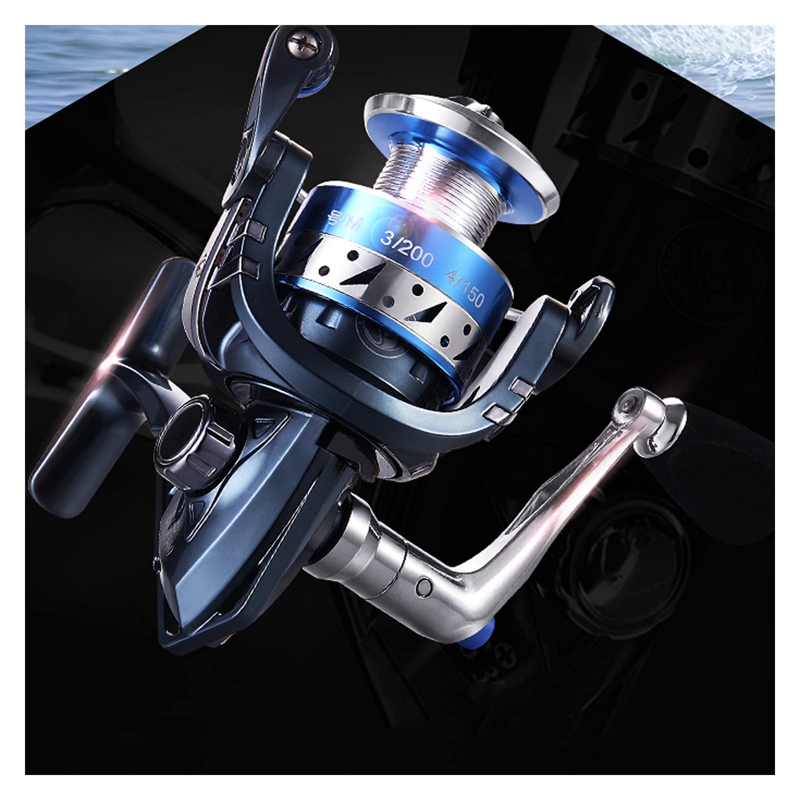 Kołowrotek spinningowy, w całości z metalu, 12-osiowy kołowrotek wędkarski dalekiego zasięgu, Haiganluya 1000-6000 Series Precision Reel Fishing Reel