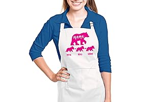Personalized Mama Bear Apron with Kids Name, Mother's Day Apron, Custom Mama...