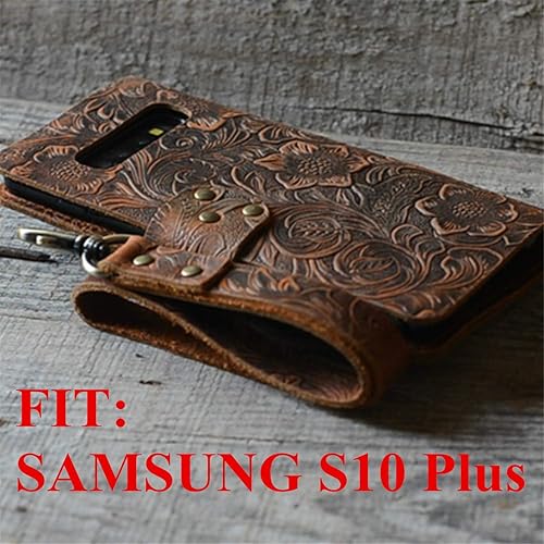 Miniatura 2 de Handmade Genuine Leather Retro Book Style for Samsung Galaxy A73 A53 M53 A33 s10 plus Leather Wallet Case