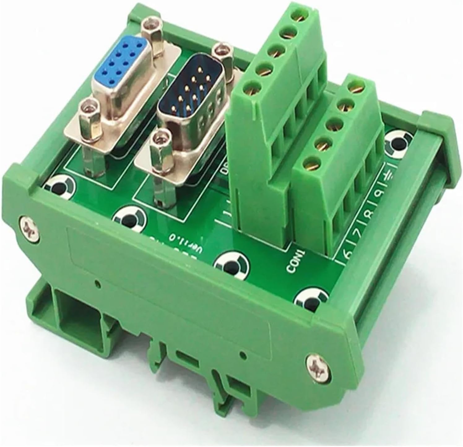 D-SUB DB9 DIN Rail Mount Interface Module Male/Female Header Breakout Board, Terminal Block, Connector(DB-9MG-B2-1)