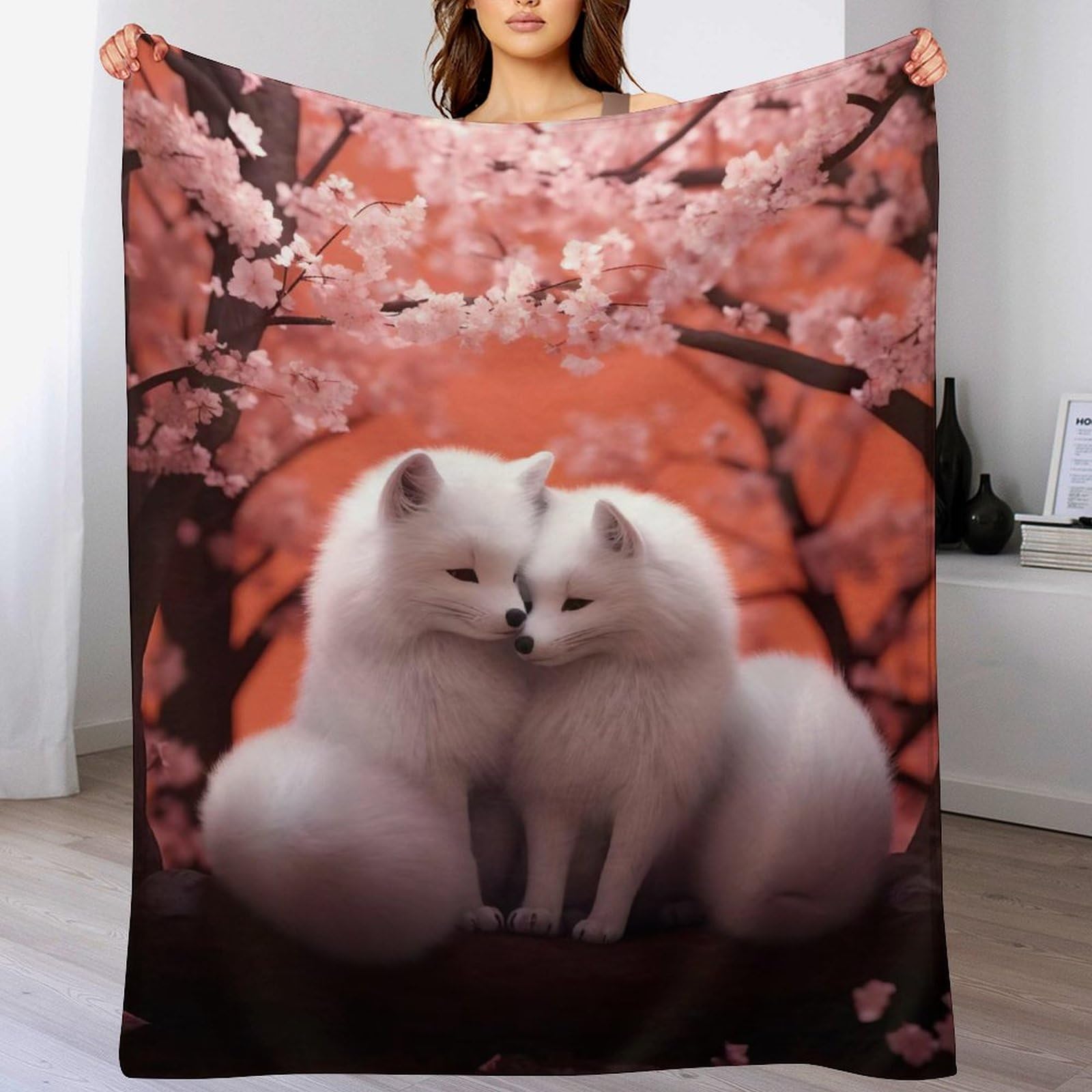 Couverture polaire renard pour des soirées cocooning douillettes sur le canapé