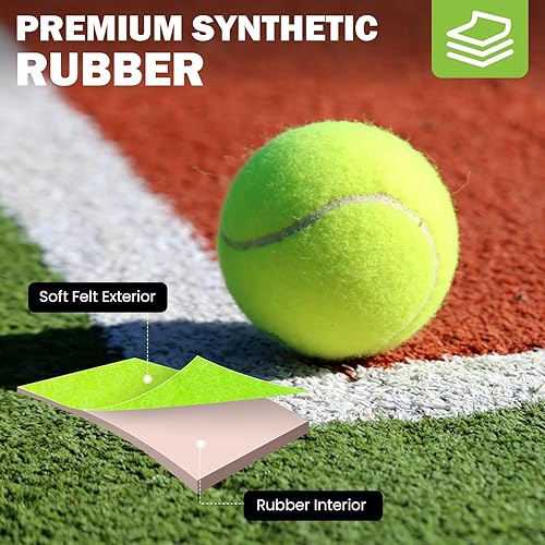 Miniatura 4 de Pelotas de tenis, paquete de 243680 pelotas de tenis a granel sin presión, vienen con bolsa de malla para un fácil transporte, pelotas de juego para